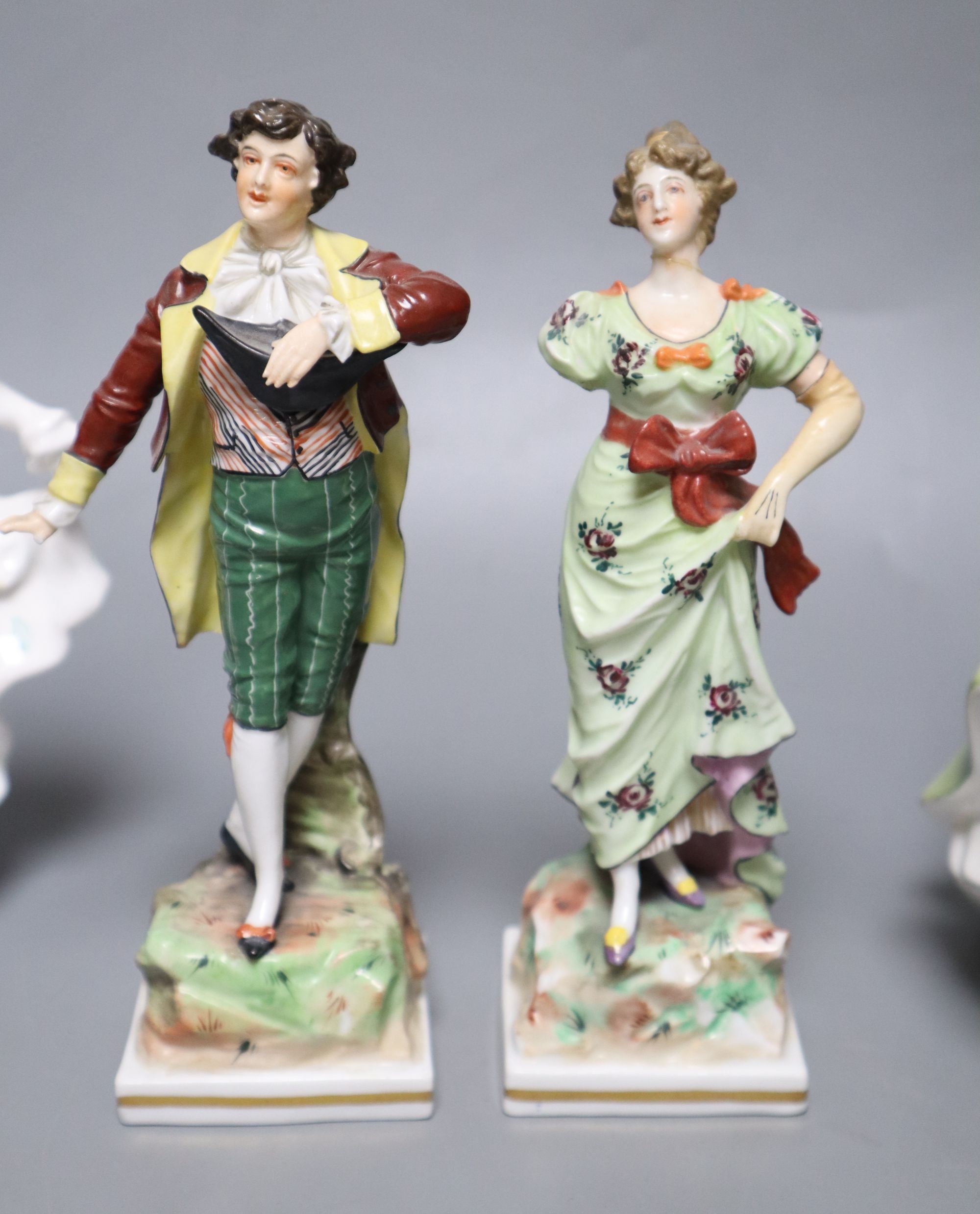 Six assorted porcelain figures, Continental and Doulton